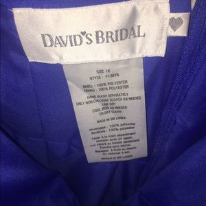 David's Bridal Blue Bridesmaid dress size 16